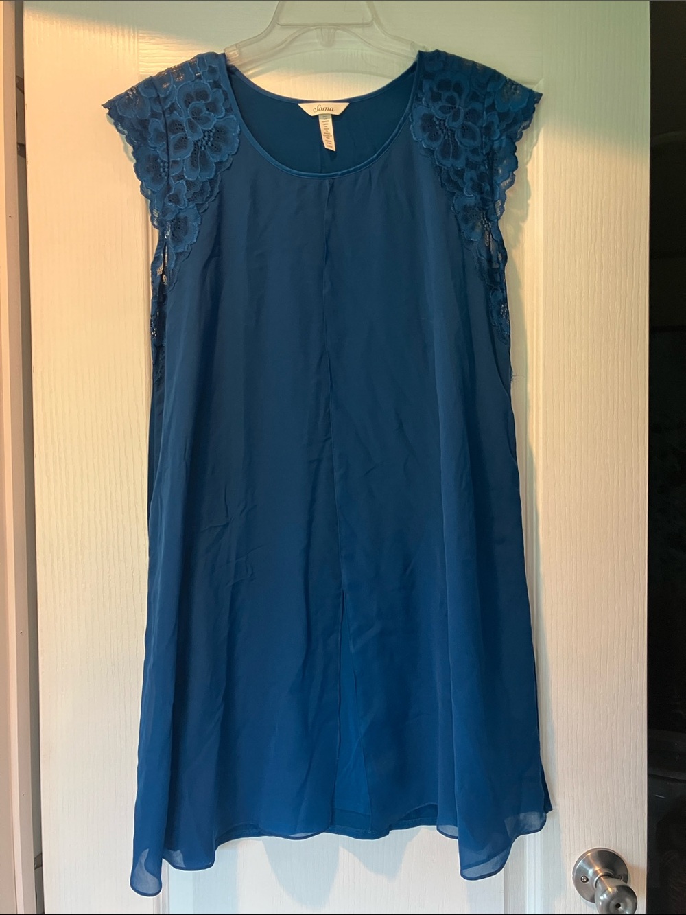 Soma Royal Blue Lace Cap-Sleeve Chemise